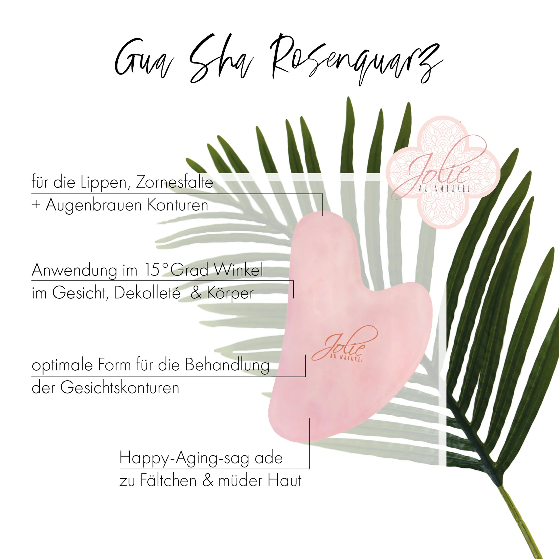 Rosenquarz Gua Sha Stein