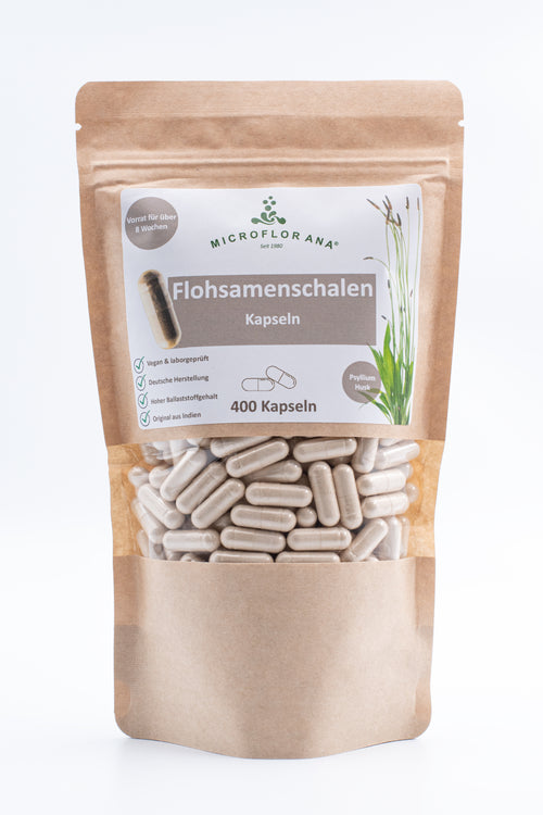 Flohsamenschalen Kapseln 400 Stück (244 g)