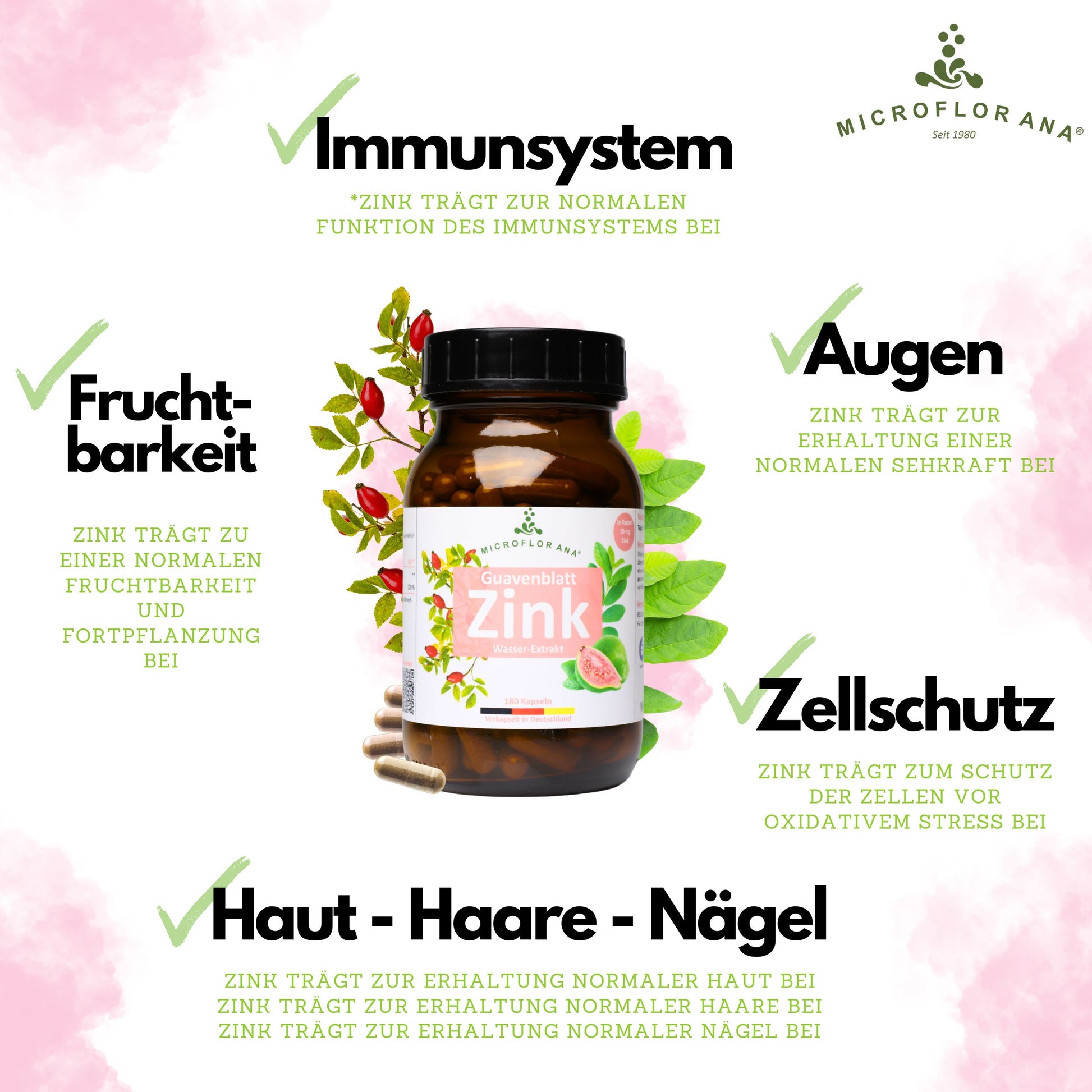 Guavenblatt Zink 180 Kapseln– Natürliches Zink – Zink Kapseln