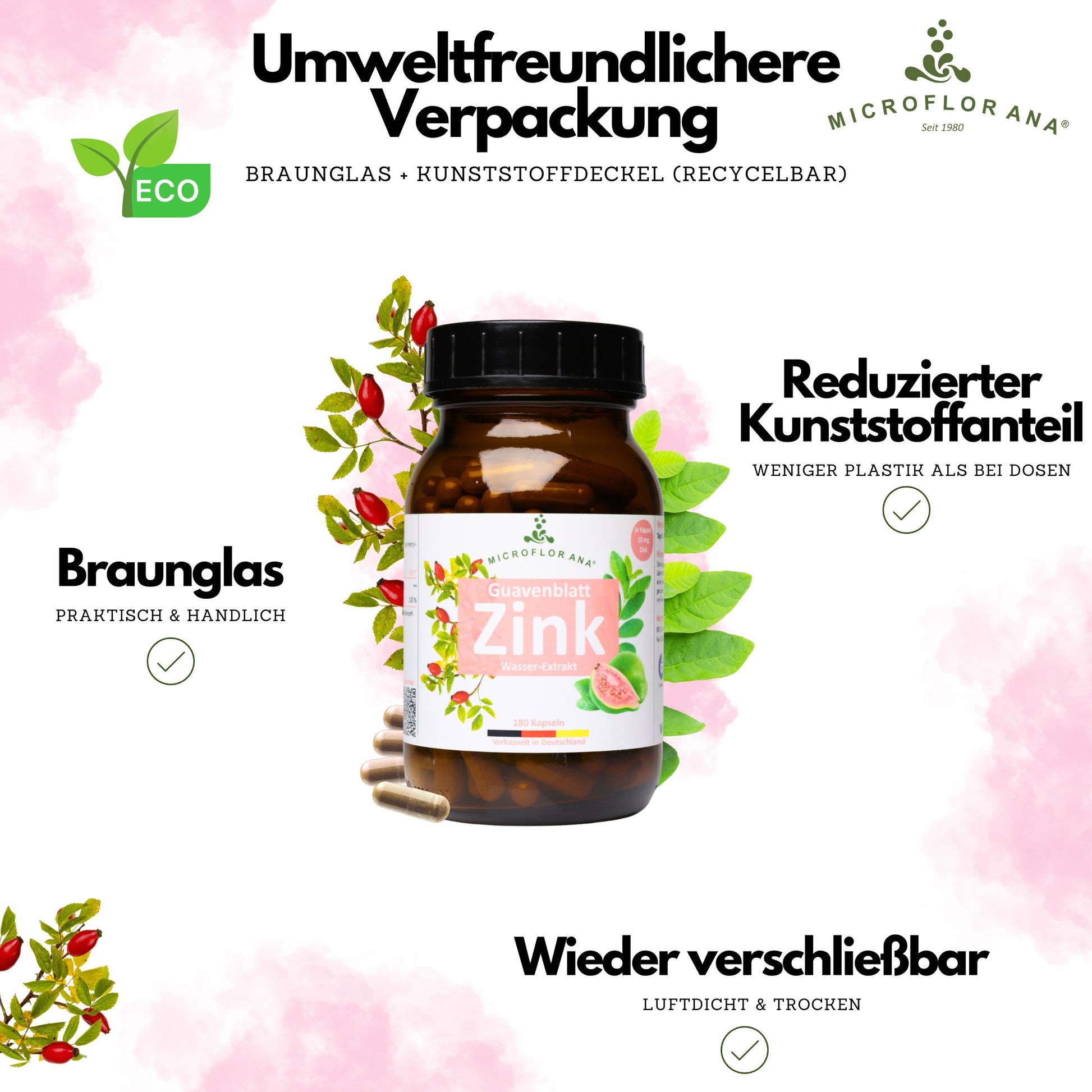 Guavenblatt Zink 180 Kapseln– Natürliches Zink – Zink Kapseln