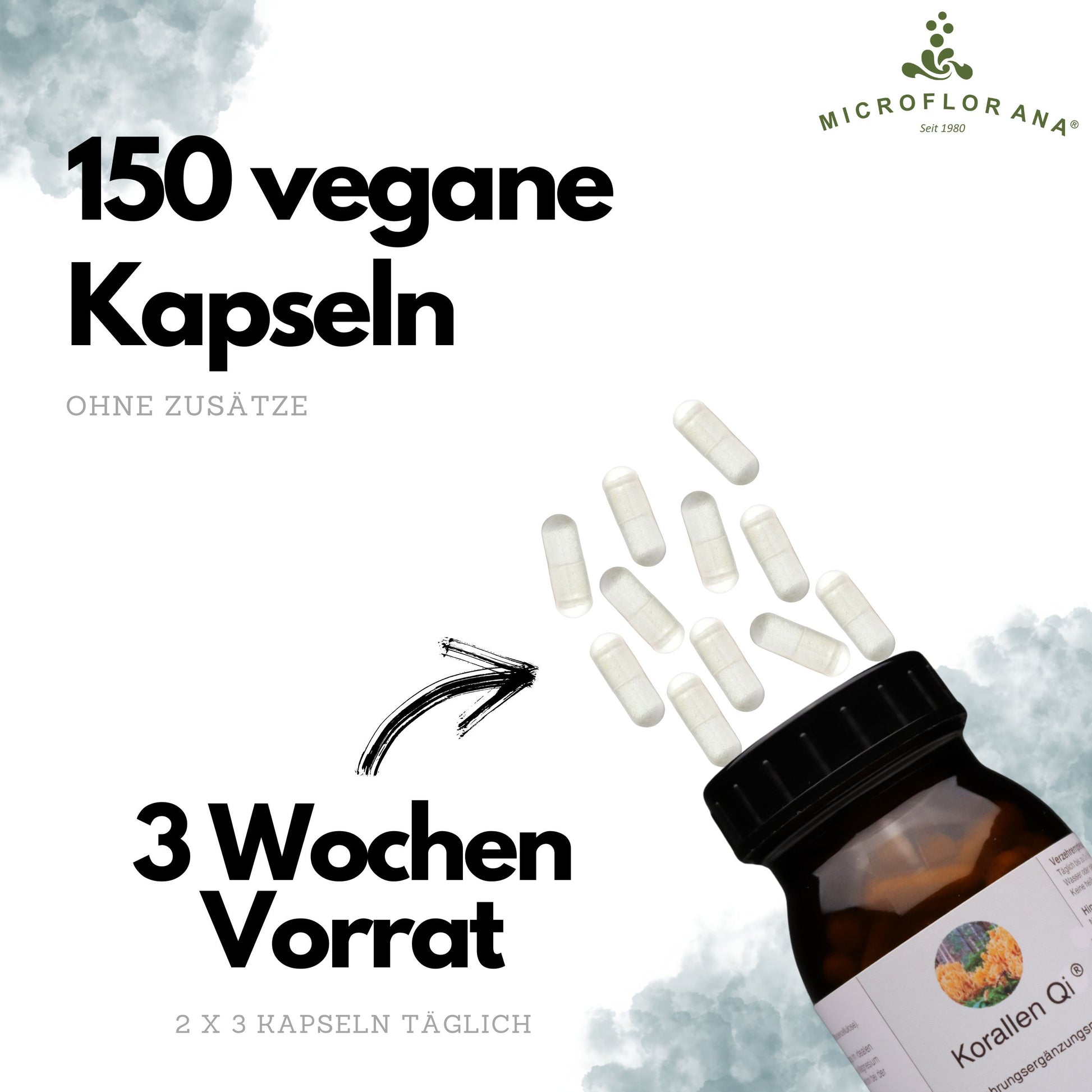 Korallen Qi – 150 vegane Kapseln – Natürliches Kalzium & Magnesium hochdosiert