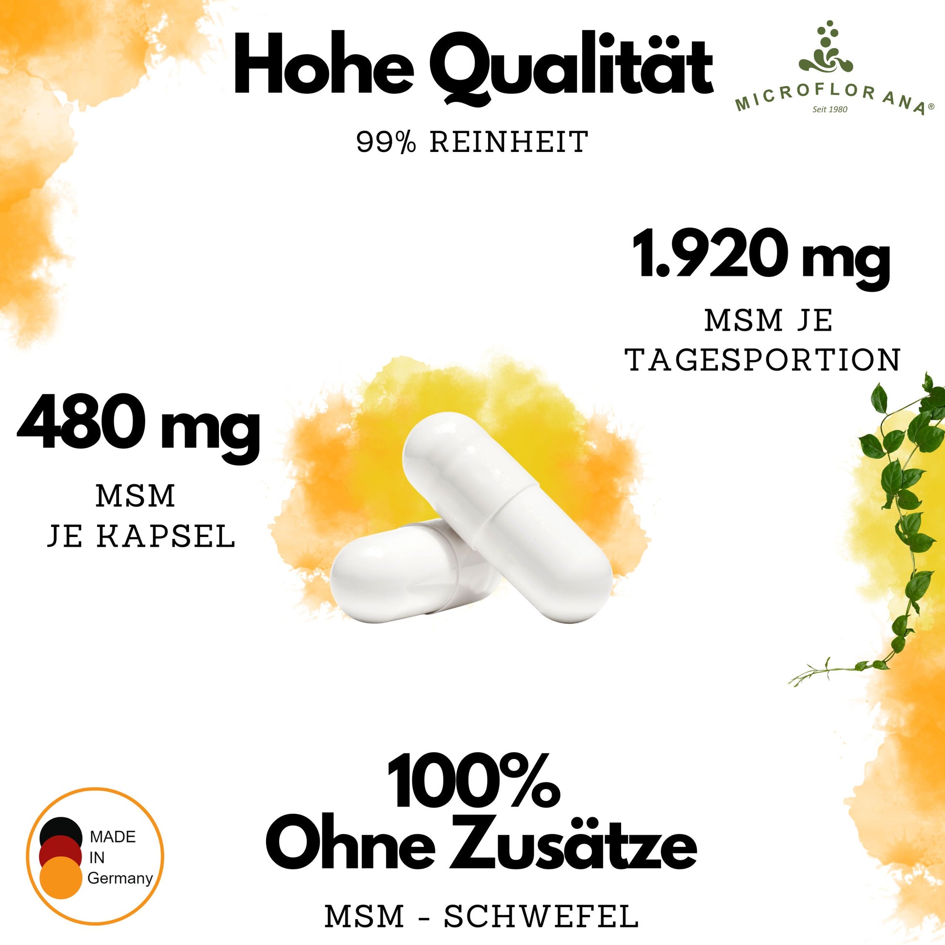 MSM Kapseln, Schwefel / Methylsulfonylmethan (MSM) 400 Stück