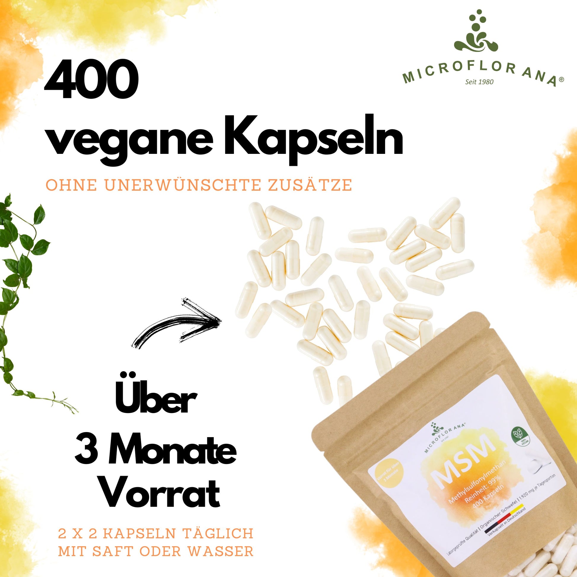 MSM Kapseln, Schwefel / Methylsulfonylmethan (MSM) 400 Stück