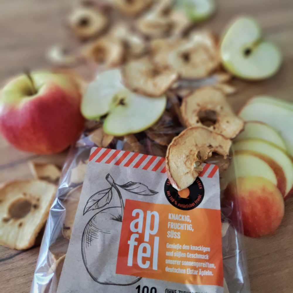 Getrocknete Apfelchips aus Deutschland