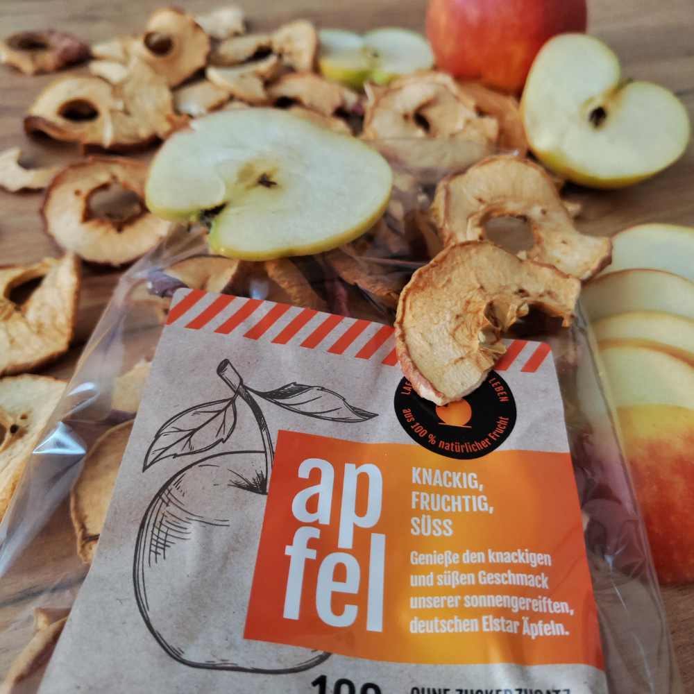 Getrocknete Apfelchips aus Deutschland