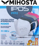 FFP2 für Kinder IPOS 10er Box Extra Small Mix Color ATEMSCHUTZMASKE (EINZELVERPACKT)